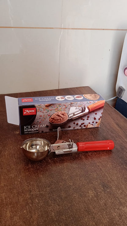 Apex Ice Cream Scoop ��� 70 ML Stainless Steel Head with Ergonomic Handle