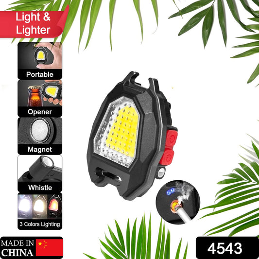 Triangular Camping Flashlight with Lighter ��� 6 Modes, 3 Colors, Waterproof, Magnetic Ke