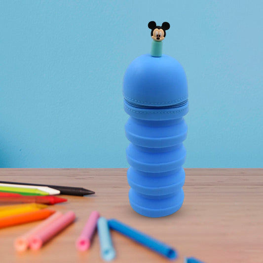 Silicone Telescopic Pencil Case ��� Large Capacity, Zipper Closure, Perfect for School &