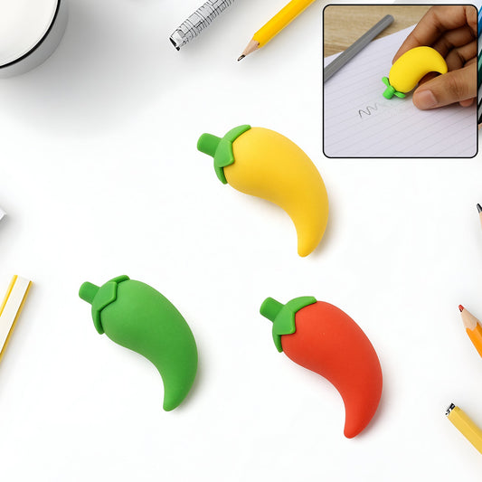 3D Fancy Colorful Chili Shape Erasers ��� Mini Novelty Eraser Set