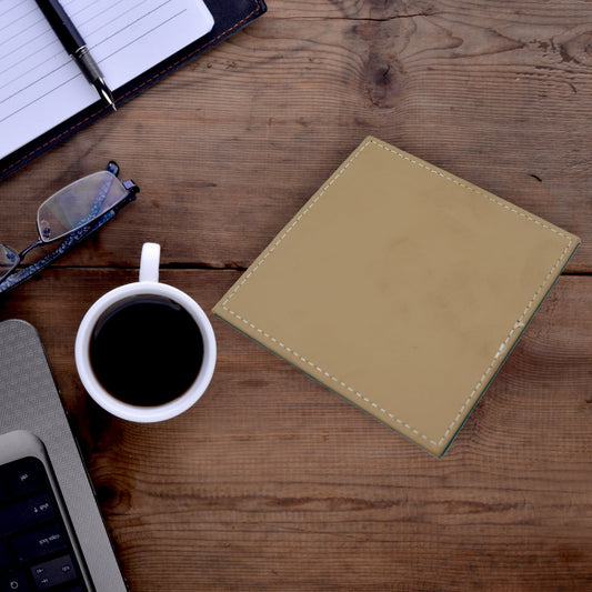Square Leather Tea Coaster ��� Durable Dining Table Accessory