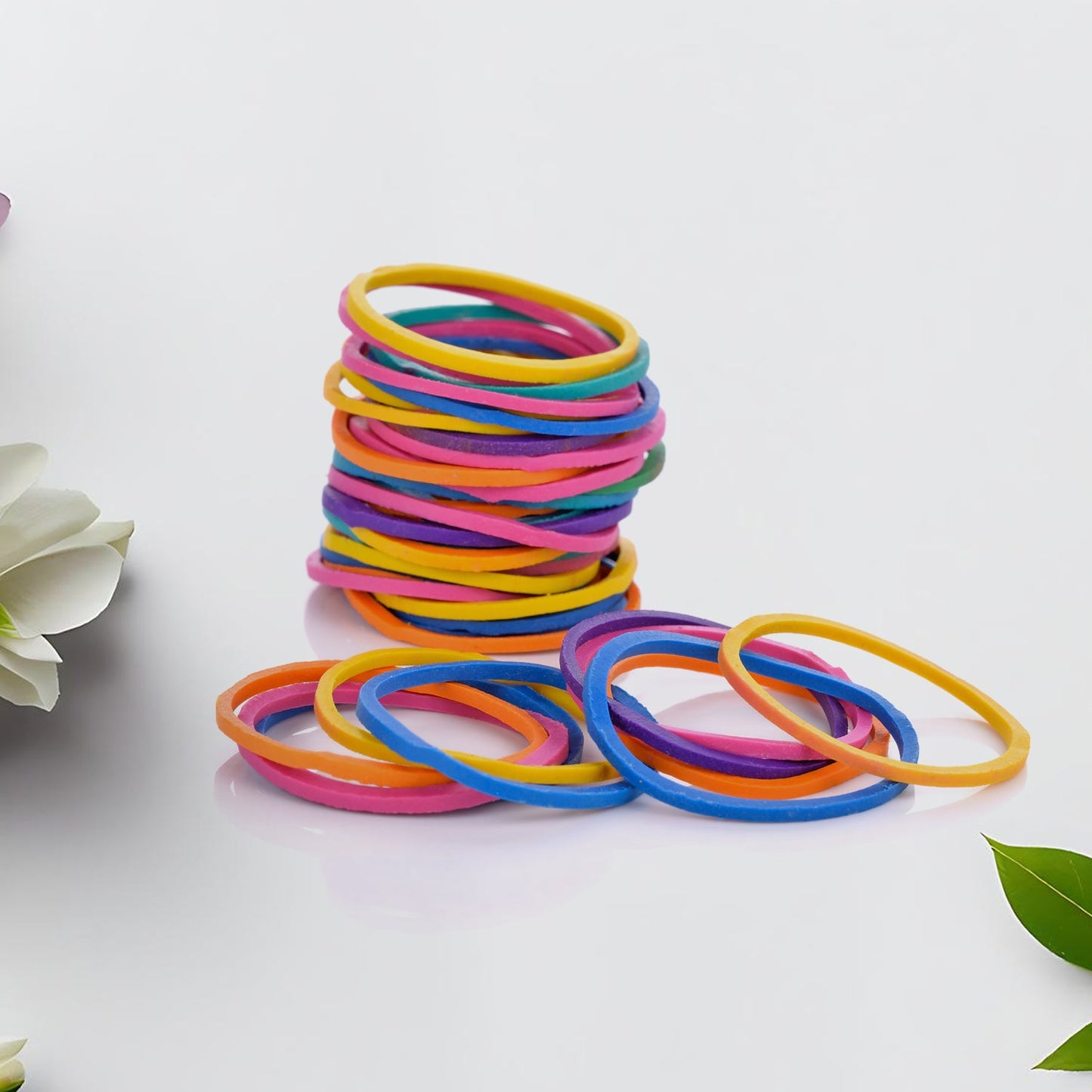 2-Inch Unbreakable Nylon Rubber Bands ��� Reusable Multicolor for Office, Home & School (50GM), Hair acces