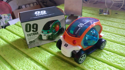 360�� Rotating Stunt Car Toy ��� Bump & Go with 4D Lights, Music & Disco Ball (1 Pc, Battery Not