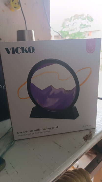 3D Moving Sand Art ��� Liquid Motion Deep Sea Sandscape with Round Glass Frame & ejection