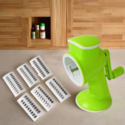 6 in 1 Multi functional Vegetable Cutter & Slicer Hand Machine Cutting, Slice, Cut Thick, Cut Silk All in one ���Vegetable Chopper Cutter & Slicing Cutter Barrel - Vegetable Grater with 6 Removable