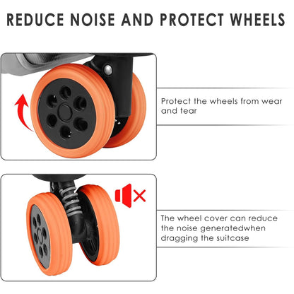 Silicone Luggage Wheel Covers ��� Noise Reduction & Protection (