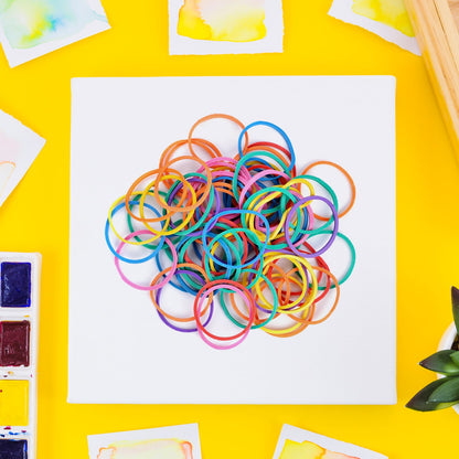 2-Inch Unbreakable Nylon Rubber Bands ��� Reusable Multicolor for Office, Home & School (50GM), Hair acces