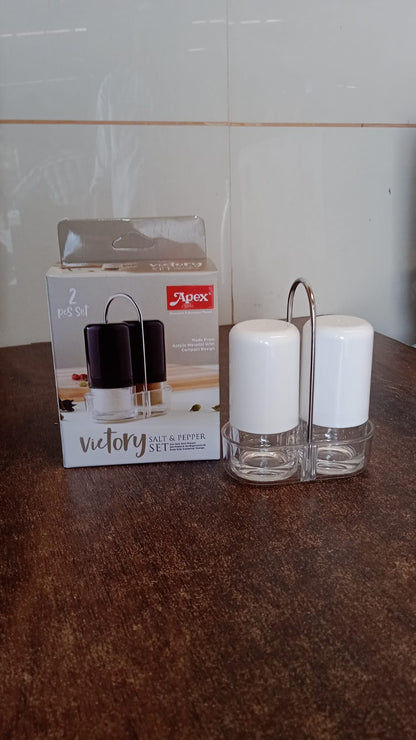 Apex Victory Salt & Pepper Dispenser Set ��� 2 Pcs Acrylic Seasoning