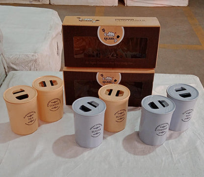 Airtight Containers ��� For Tea, Coffee, Sugar & More (3 Pc