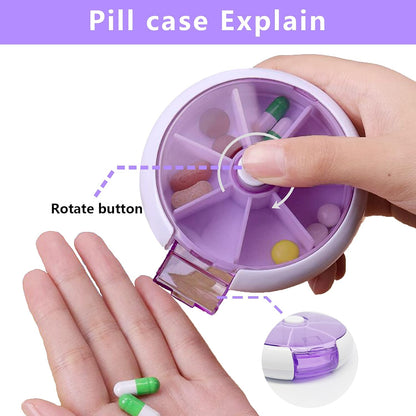 Cute 7-Day Pill Box Dispenser ��� Portable 7-Grid Medicine Organizer