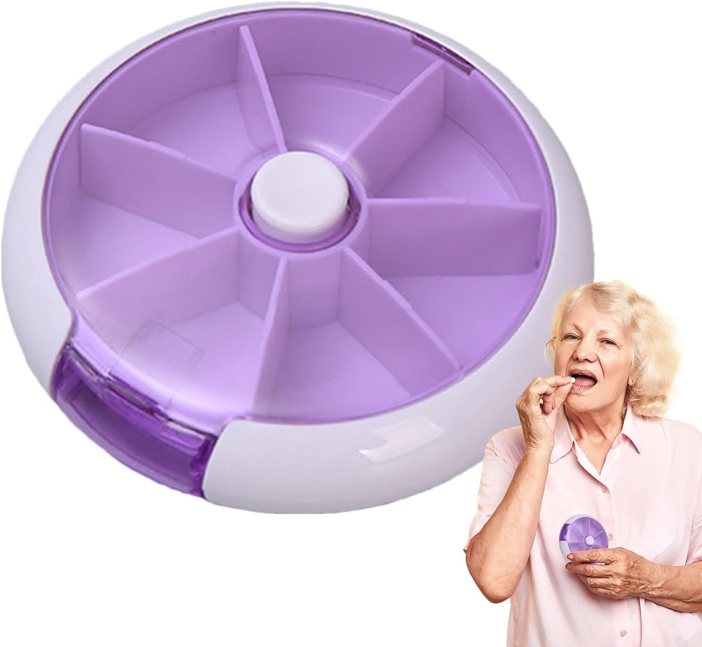 Cute 7-Day Pill Box Dispenser ��� Portable 7-Grid Medicine Organizer