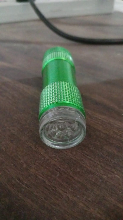 Super-Bright Mini 9 LED Bulb Pocket Torches - Small Torch Flashlight for Camping, Hiking, DIY, Travelling, Outdoors and More��3 Battery operated (Battery not included / 1