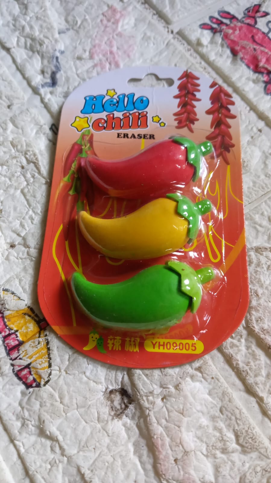 3D Fancy Colorful Chili Shape Erasers ��� Mini Novelty Eraser Set