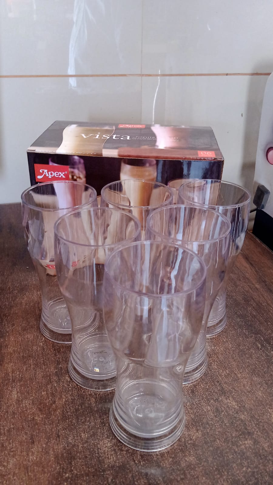 Apex Vista Unbreakable Pitcher Glass Set ��� 350 ML (Approx) | 6