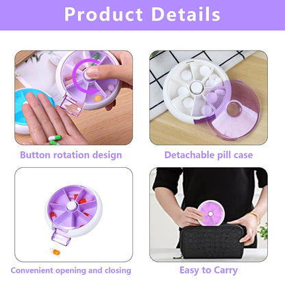 Cute 7-Day Pill Box Dispenser ��� Portable 7-Grid Medicine Organizer