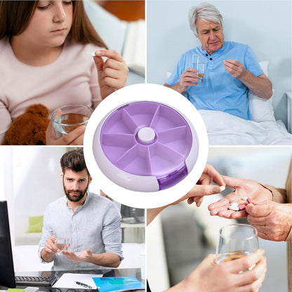 Cute 7-Day Pill Box Dispenser ��� Portable 7-Grid Medicine Organizer