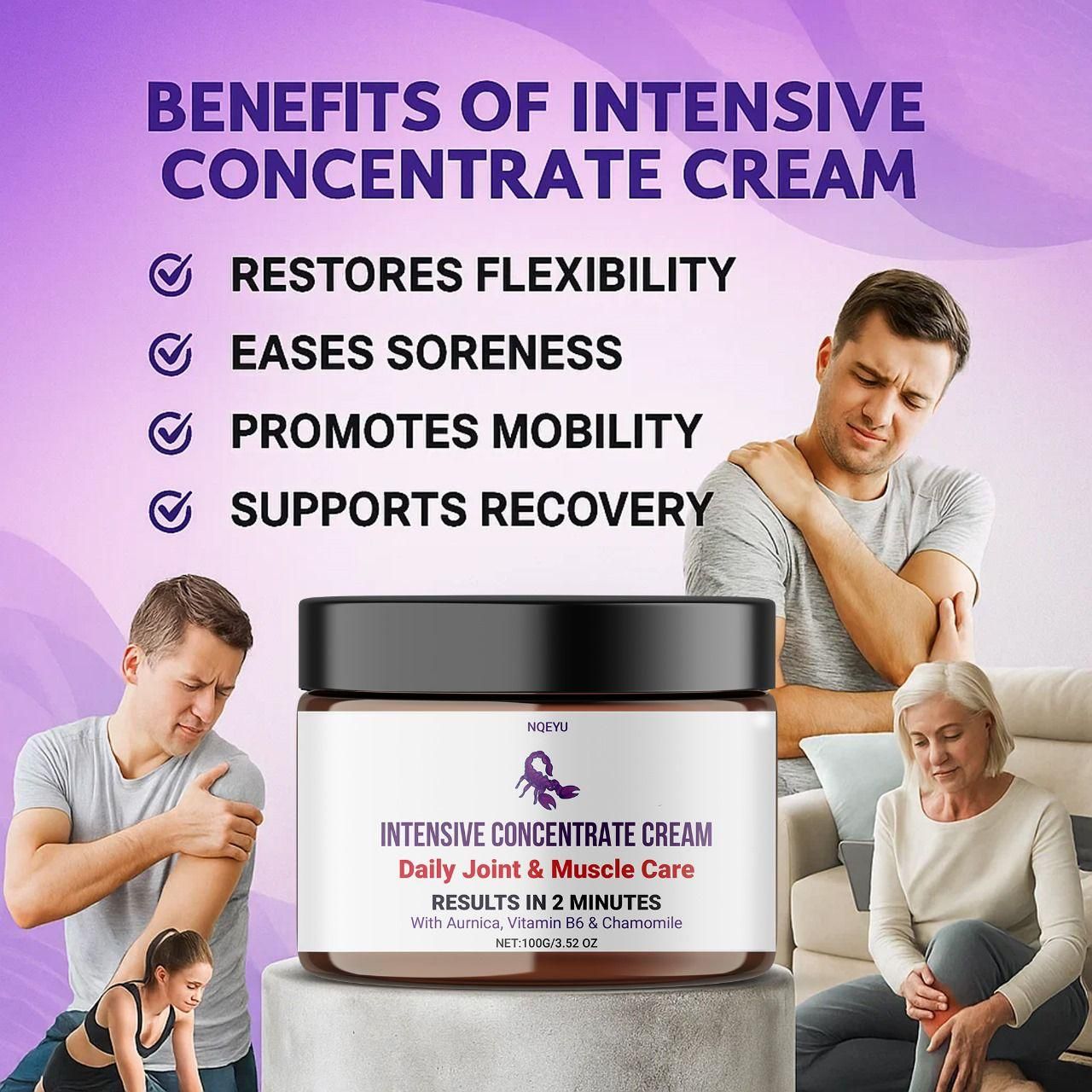 Intense Concentrate Cream - Fast-Acting Joint & Muscle Relief 100gm Each (Pack of 2)