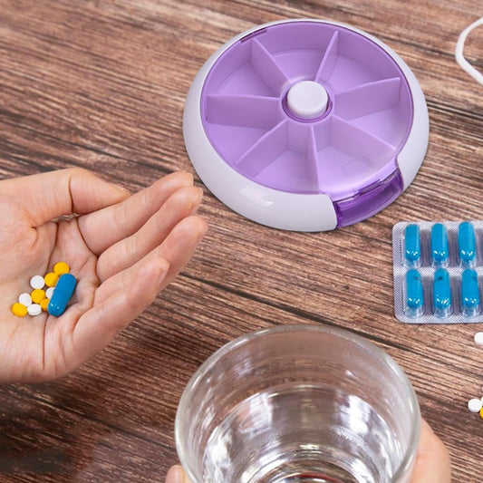 Cute 7-Day Pill Box Dispenser ��� Portable 7-Grid Medicine Organizer