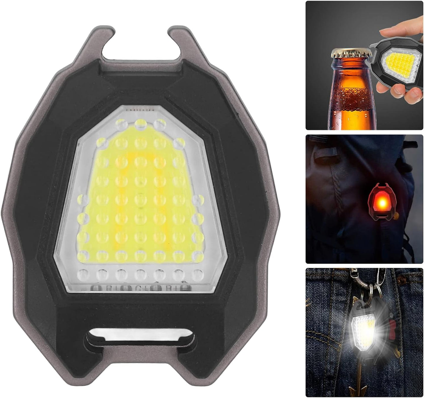 Triangular Camping Flashlight with Lighter ��� 6 Modes, 3 Colors, Waterproof, Magnetic Ke