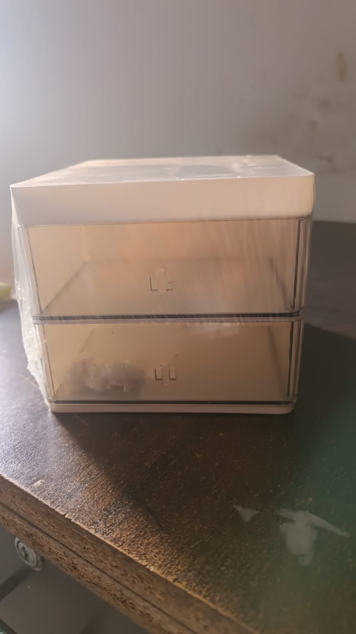 2 Layer 5 Compartment Desk Organizer with Transparent Drawer (1 Pc / 15��13�ï