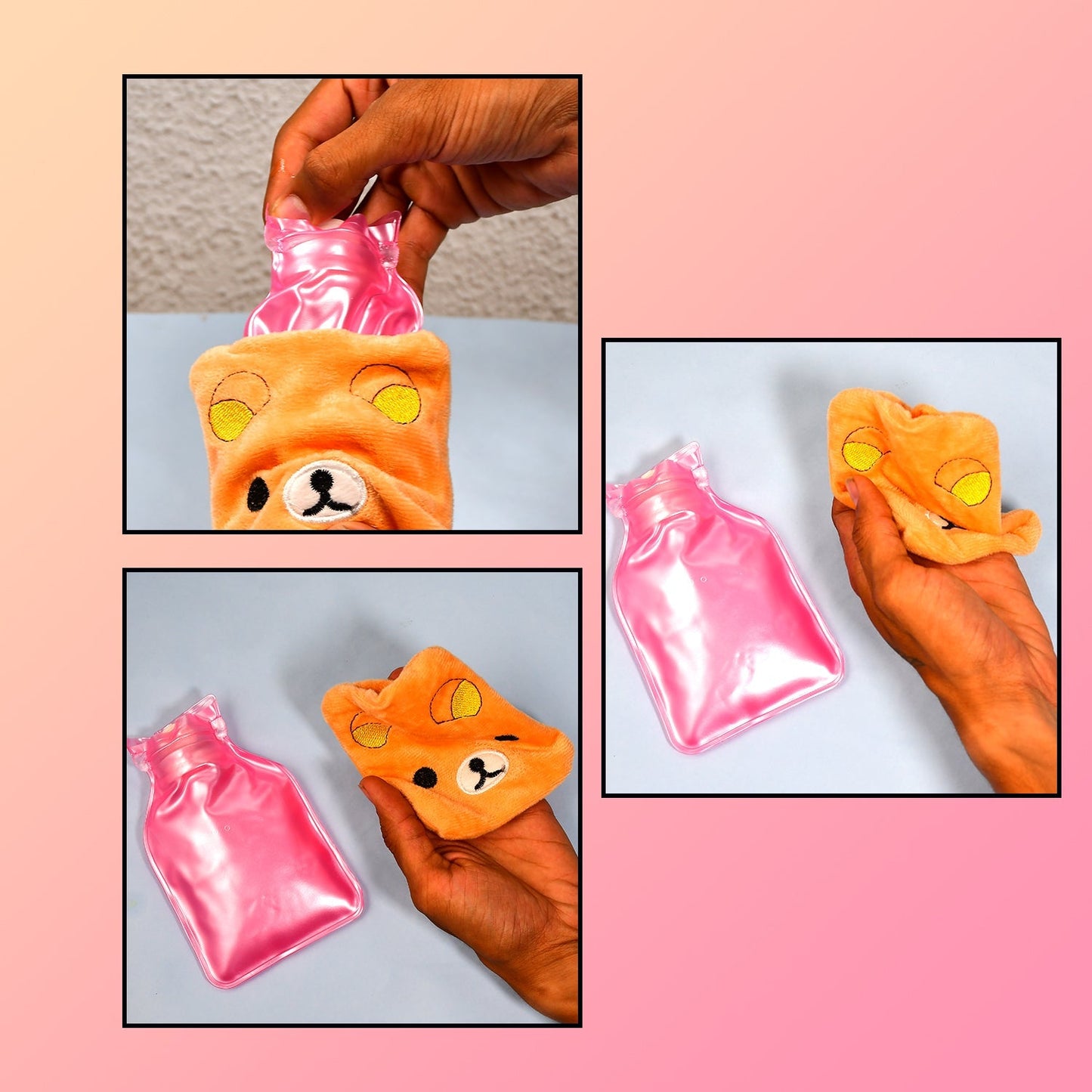 Warm Hug from a Panda: Orange Panda Hot Water Bag for Pain Relief