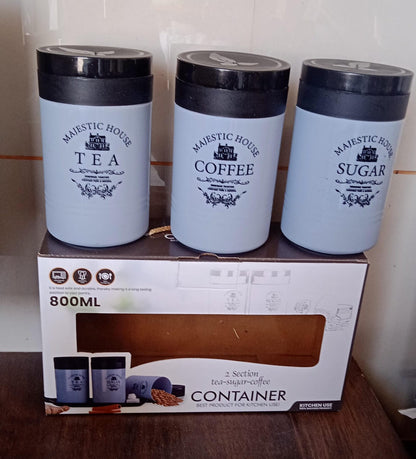 Airtight Containers ��� For Tea, Coffee, Sugar & More (3 Pc