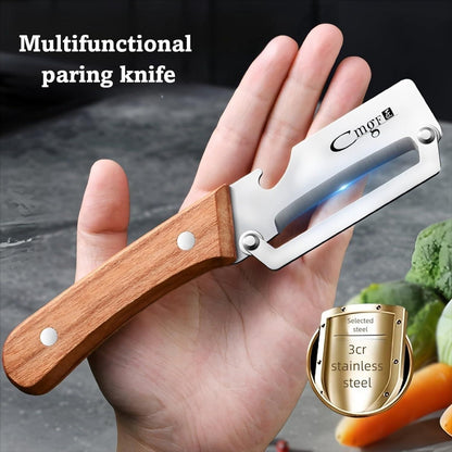 Peeler with Wooden Handle & Bottle Opener