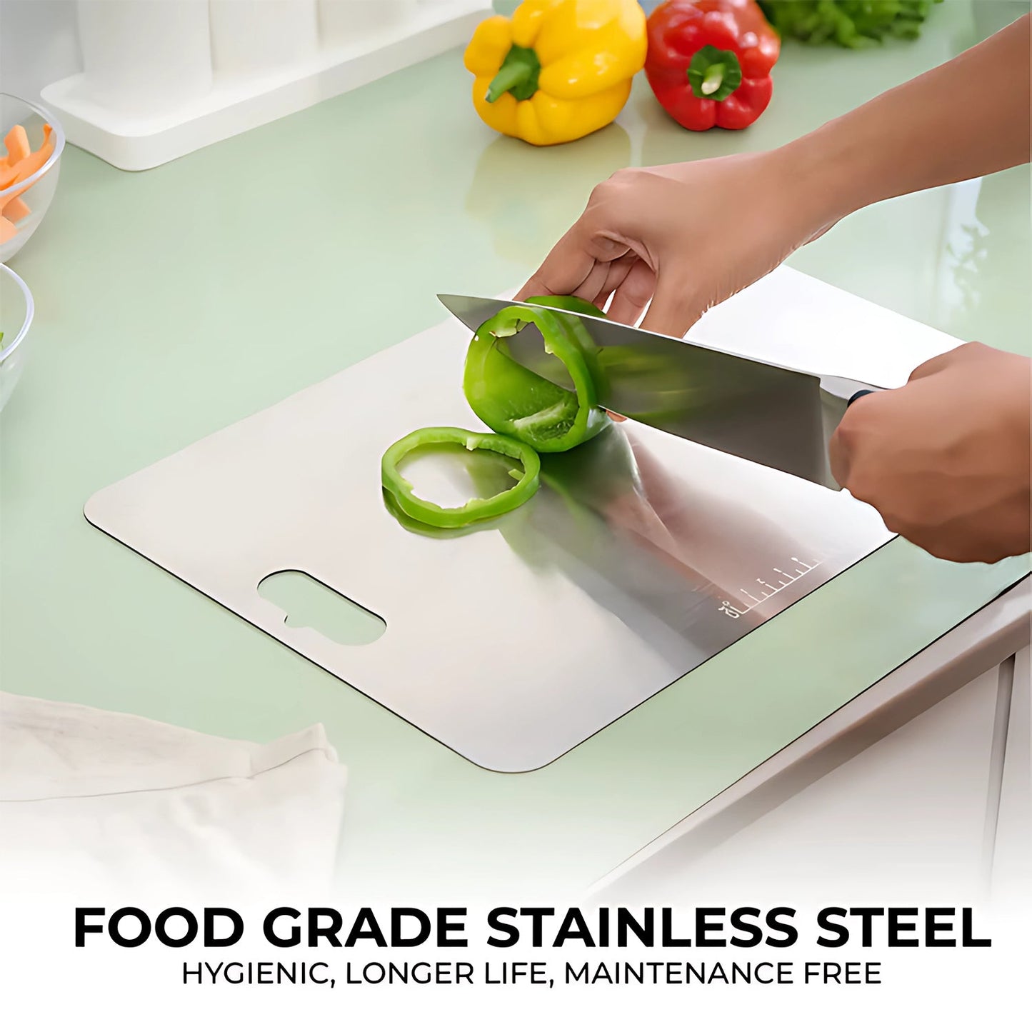 Stainless Steel Vegetable & Fruit Cutting Chopping Board (31��20 Cm / 1