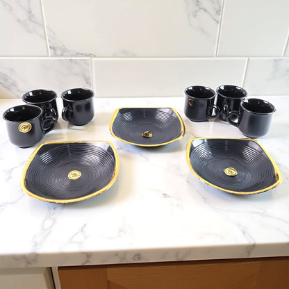 Sweet Buzz 9-Piece Seashell Ceramic Cup Set ��� Ideal for Home &
