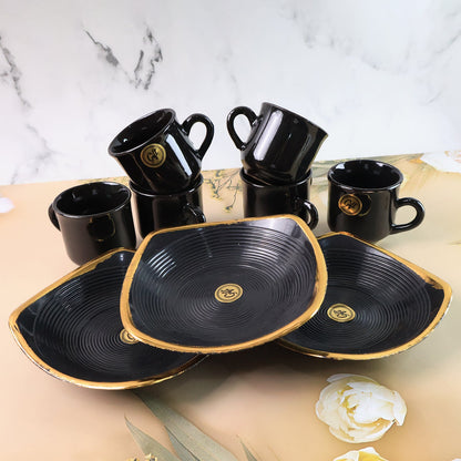 Sweet Buzz 9-Piece Seashell Ceramic Cup Set ��� Ideal for Home &