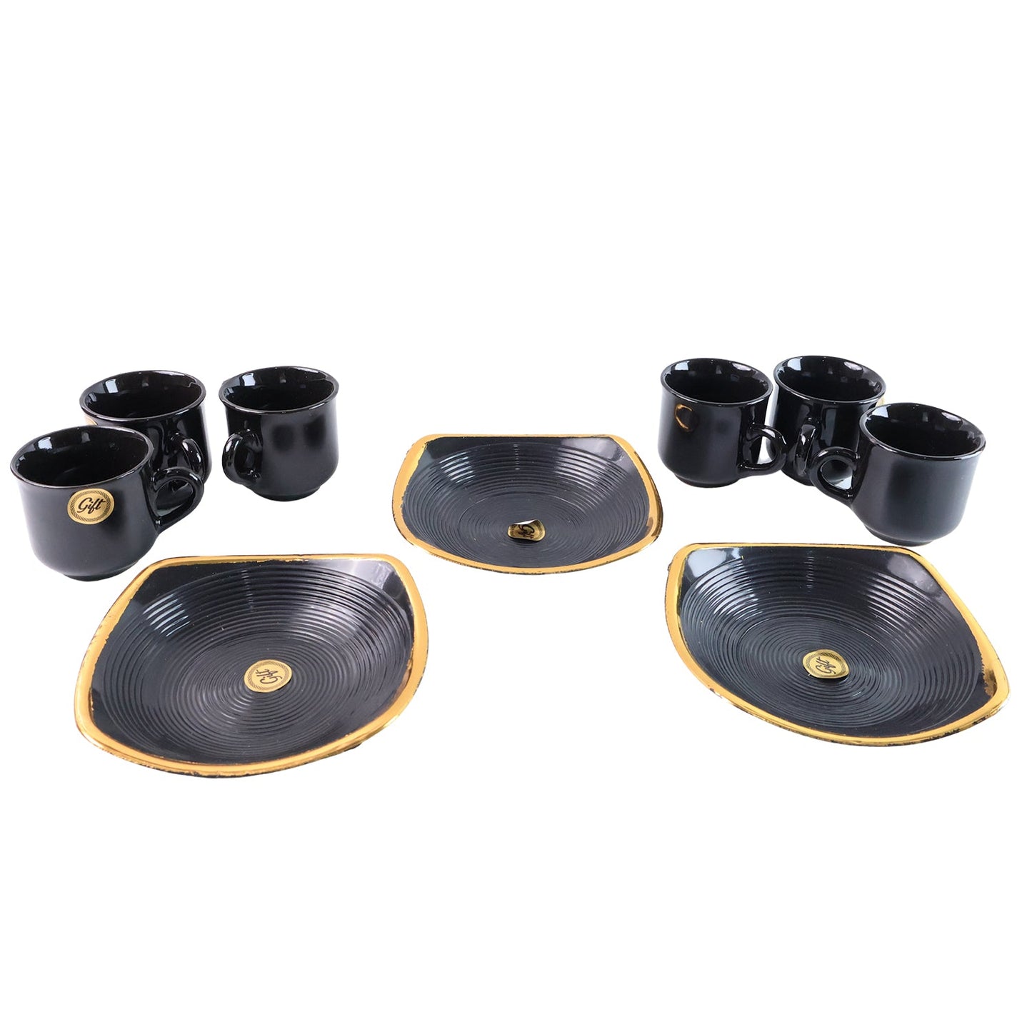 Sweet Buzz 9-Piece Seashell Ceramic Cup Set ��� Ideal for Home &
