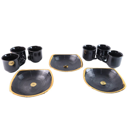 Sweet Buzz 9-Piece Seashell Ceramic Cup Set ��� Ideal for Home &