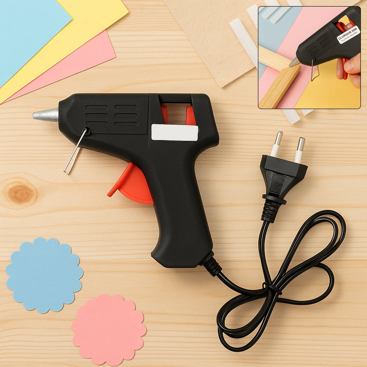 20W Hot Melt Glue Gun  ��� Fast-Heating Craft & Repair Adhesive Applicator