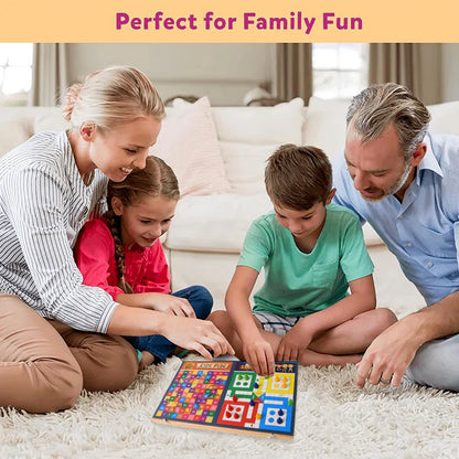 Wooden Board Game Set ��� Ludo, Snakes & Ladders, and Desktop Football (3