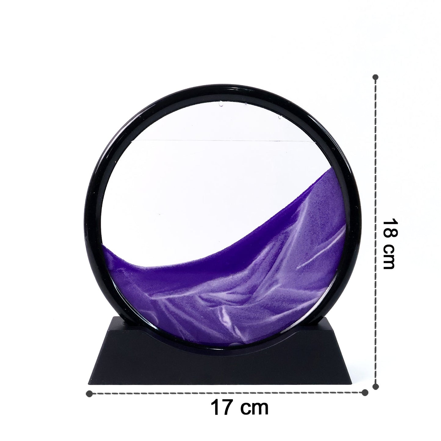 3D Moving Sand Art ��� Liquid Motion Deep Sea Sandscape with Round Glass Frame & ejection