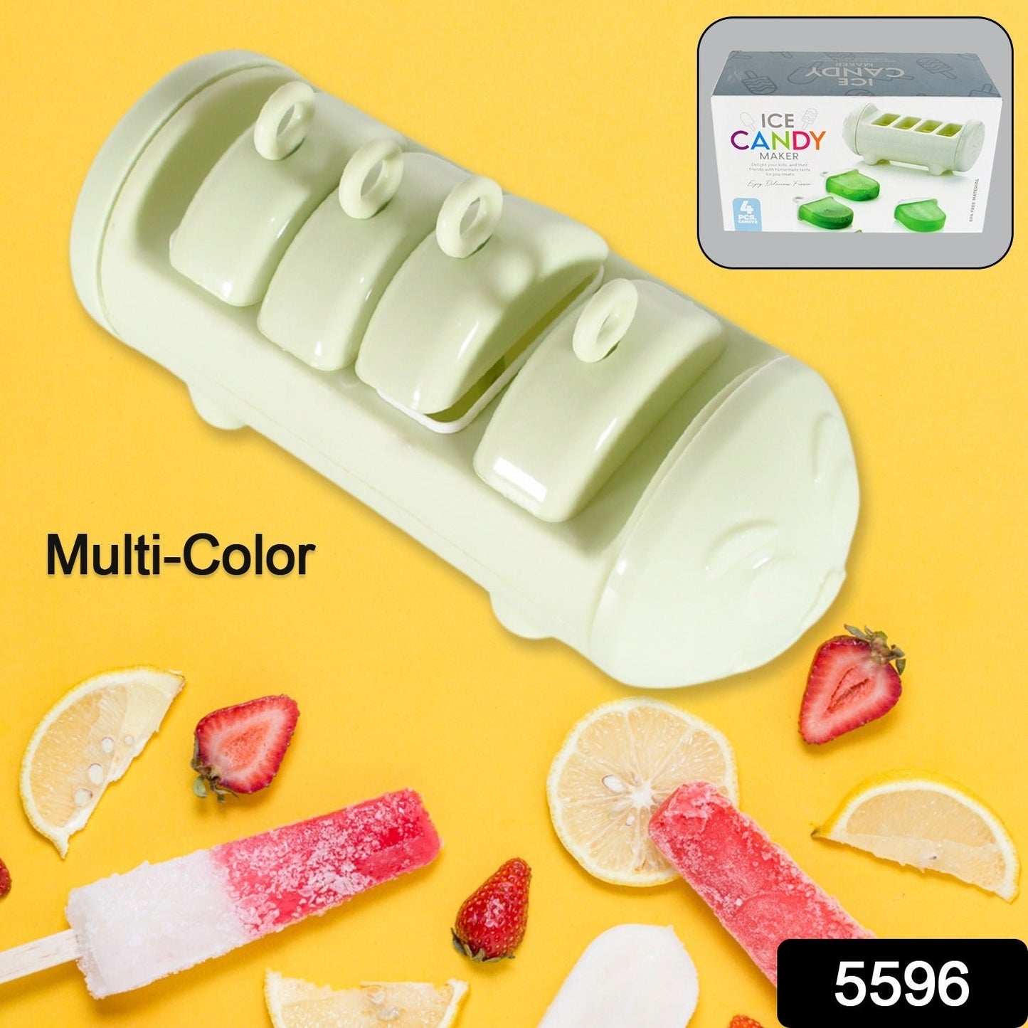 Cartoon Ice Candy Mold ��� 4-Cup Multicolor Set