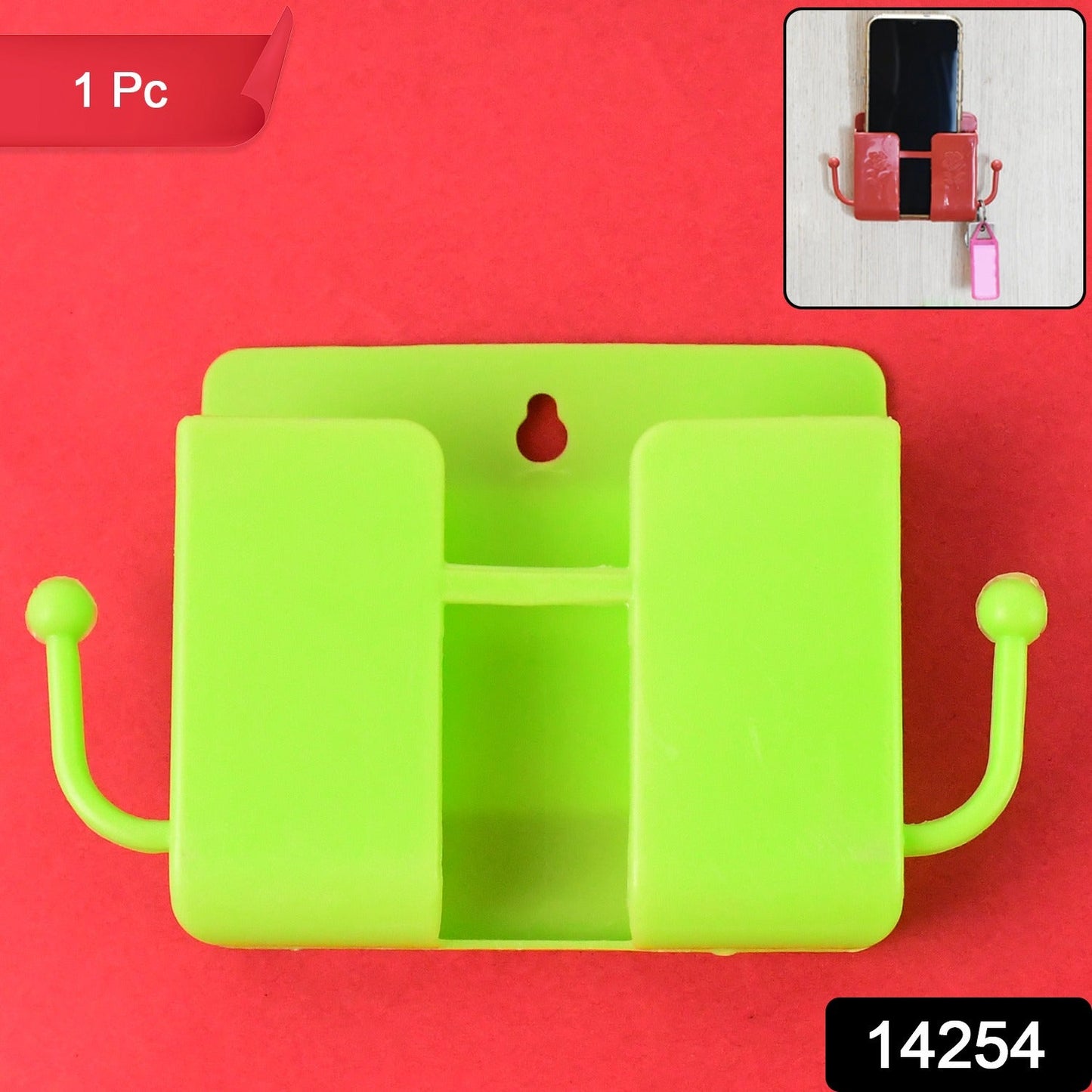 Compact Neon Green Wall Phone Holder 
