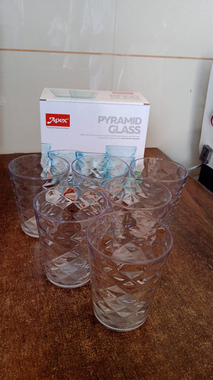 Apex Pyramid Design Unbreakable Plastic Glass ���