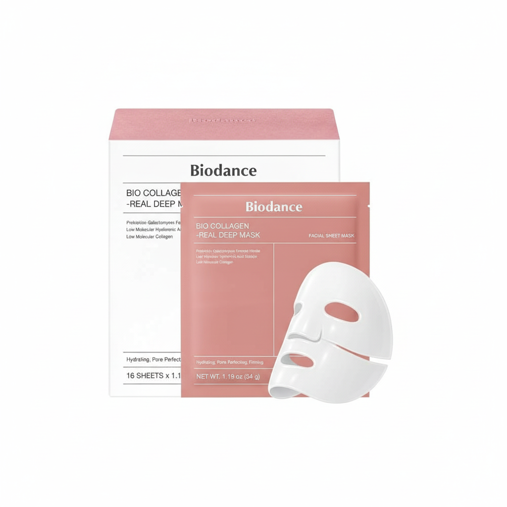 BIODANCE Bio-Collagen Real Deep Mask, Hydrating Overnight Hydrogel Mask, Pore Minimizing, Plumping, Elasticity Improvement, Korean Skin Care, Gifts for Women | 1.19oz(34g) x 16ea