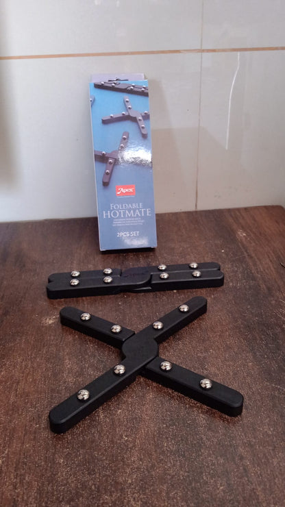 Apex Foldable Hot mate Set ��� 2 Pcs, Folding Pan Stand for Ho
