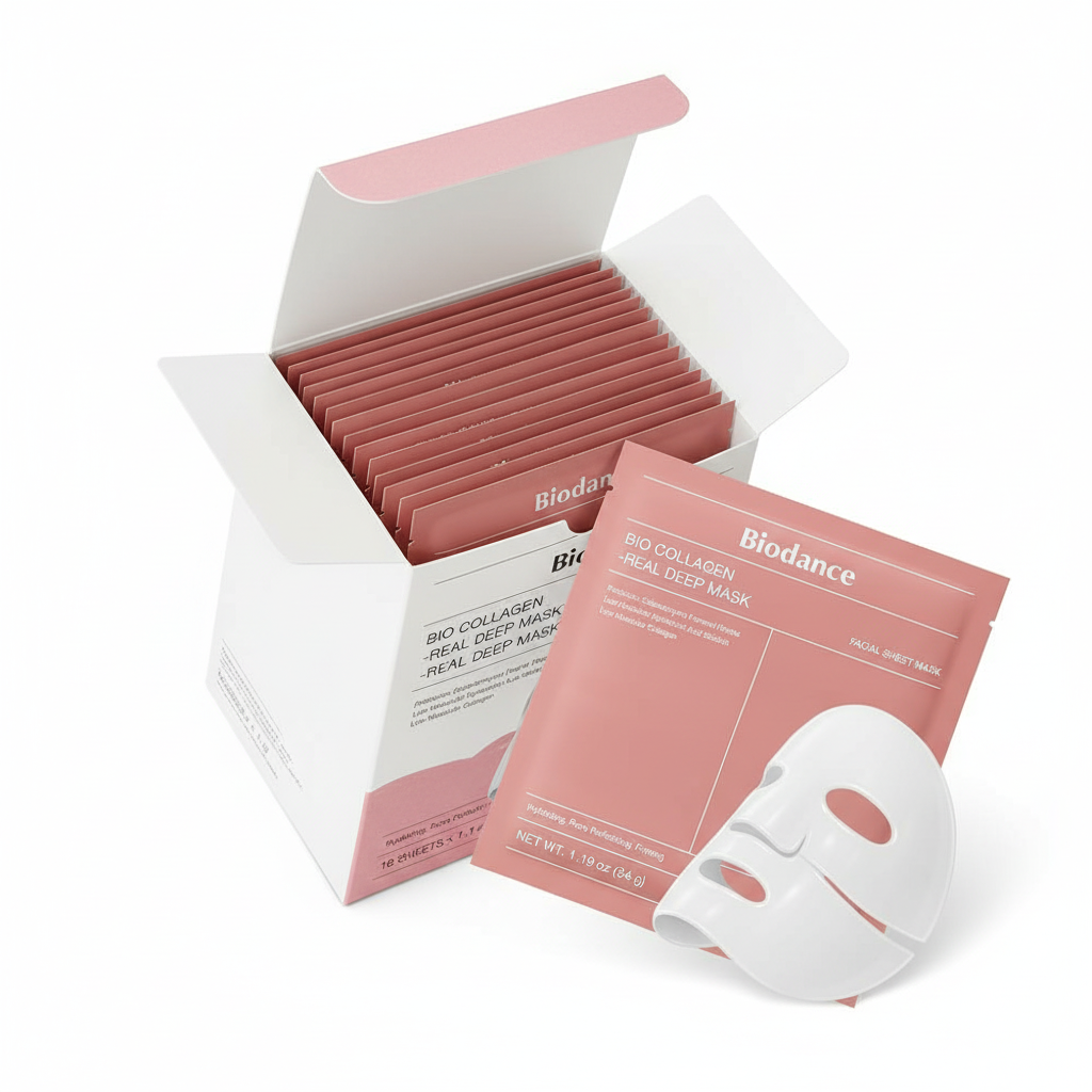 BIODANCE Bio-Collagen Real Deep Mask, Hydrating Overnight Hydrogel Mask, Pore Minimizing, Plumping, Elasticity Improvement, Korean Skin Care, Gifts for Women | 1.19oz(34g) x 16ea