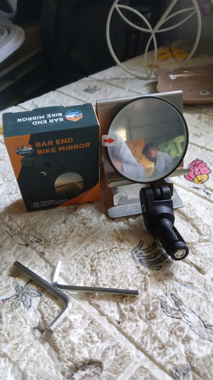 Bar End Bike Mirror: 360�� Rotatable & Foldable (1