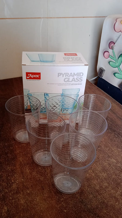 Apex Pyramid Ringo Plastic Glass ��� 300ml Approx | Durable, Crystal-Clear T