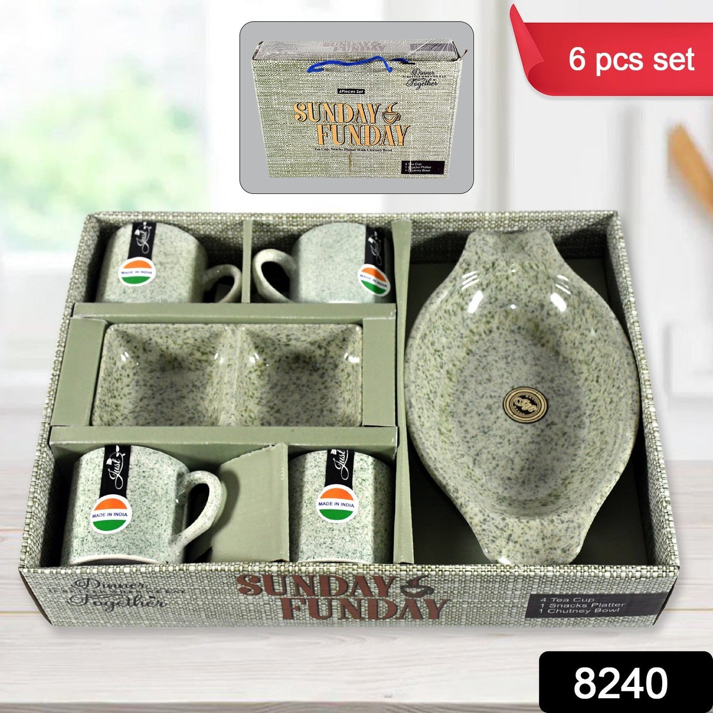 Sunday Funday 6-Piece Tea Set ��� Platter & Dua