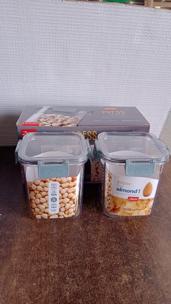 Apex Press N��� Lock Airtight Food Storage Container Set (2Pc/900ml)