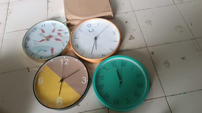 Classic Wall Clock for Home and Office ��� Mix Design Round 1 Pc Assorted P