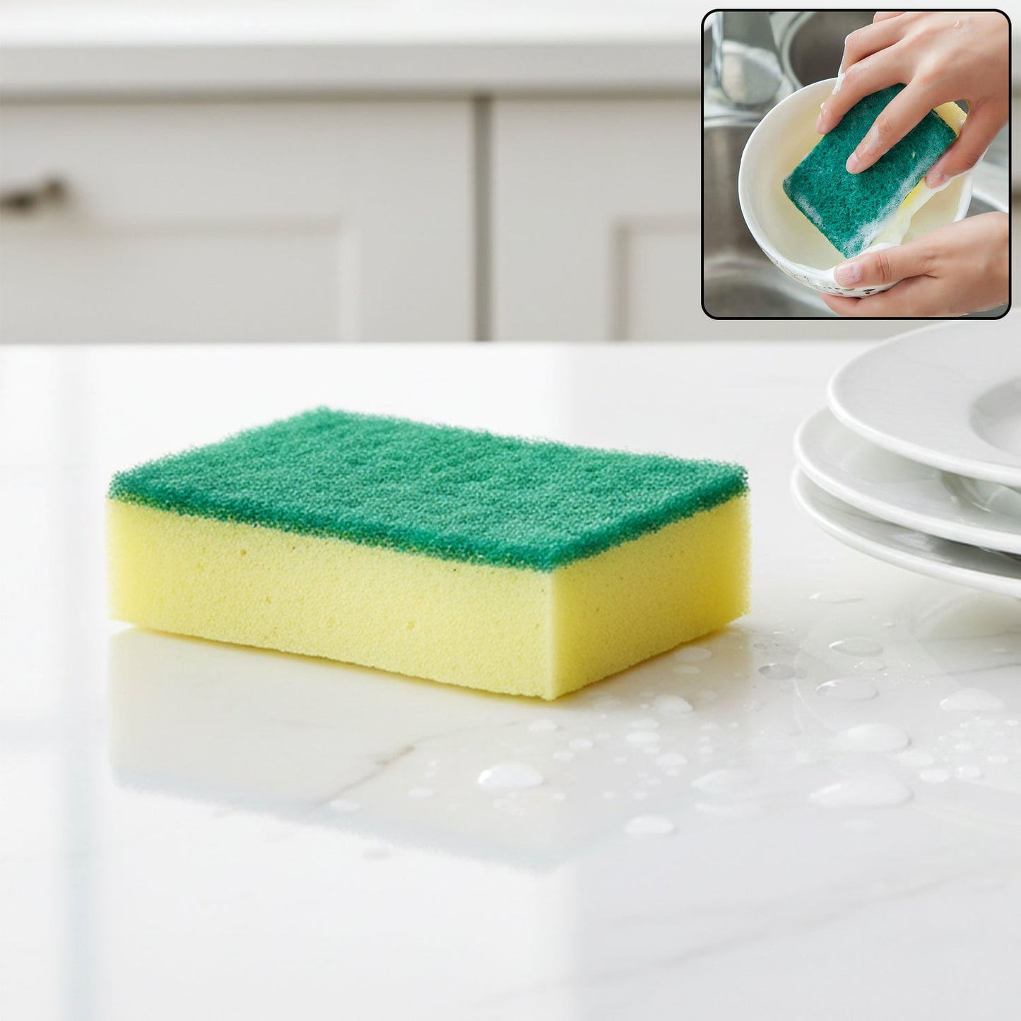 2-in-1 Multi-Purpose Scrub Sponge ��� Wear Resistant Dish & Furniture Cleaner