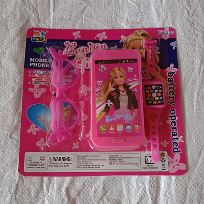 Barbiee Musical Phone, Watch & Glasses Set for Girls ��� ABS Calling Toy (3-Piece, Battery Not Inc