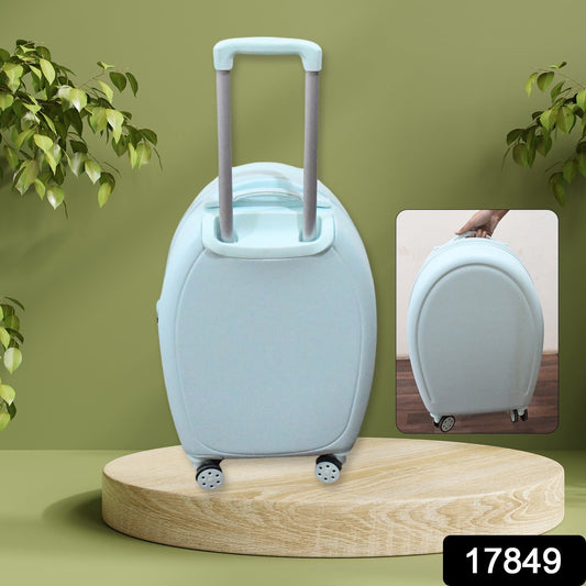 17849��Suitcase For Kids, Girls Green Small Cabin Hard Cover Holiday Carry On Trolley with Extendable Handle, Children's Luggage, Trolley Rolling Luggage for Toddlers Men Woman (Mix Co