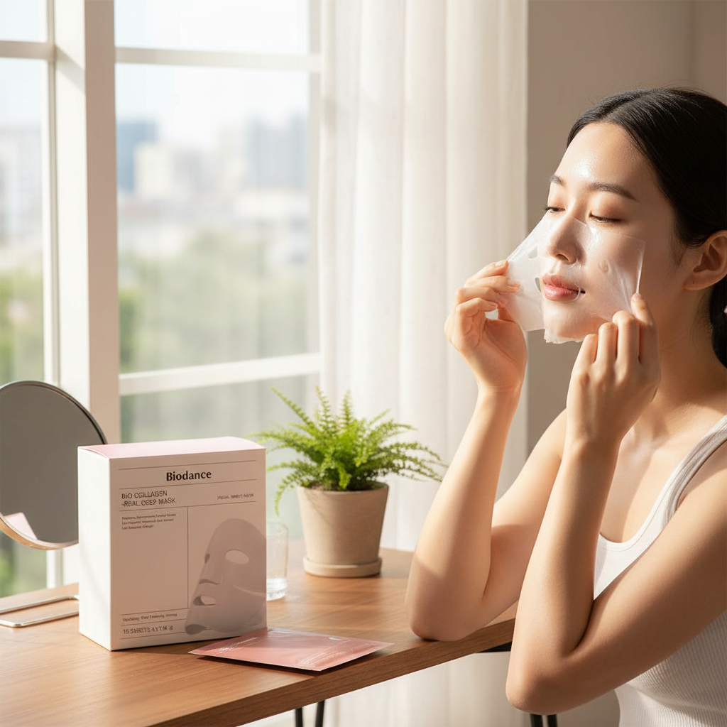 BIODANCE Bio-Collagen Real Deep Mask, Hydrating Overnight Hydrogel Mask, Pore Minimizing, Plumping, Elasticity Improvement, Korean Skin Care, Gifts for Women | 1.19oz(34g) x 16ea